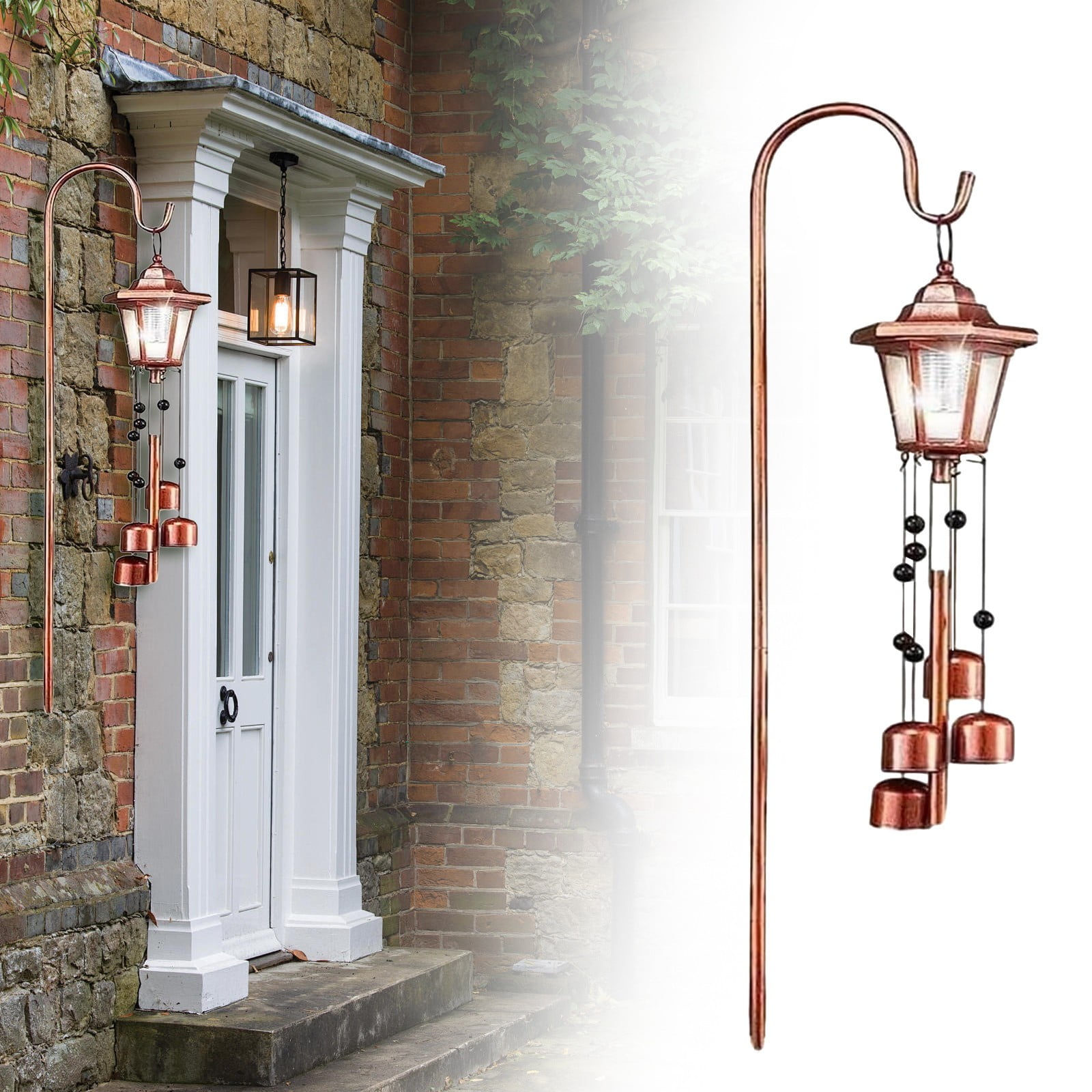 Iron Wind Bells Light, Wind Chimes for Outside, Solar Chandelier, Memorial Wind Chimes Deep Tone, Decorative Garden Patio Balcony Light for Outdoor Use