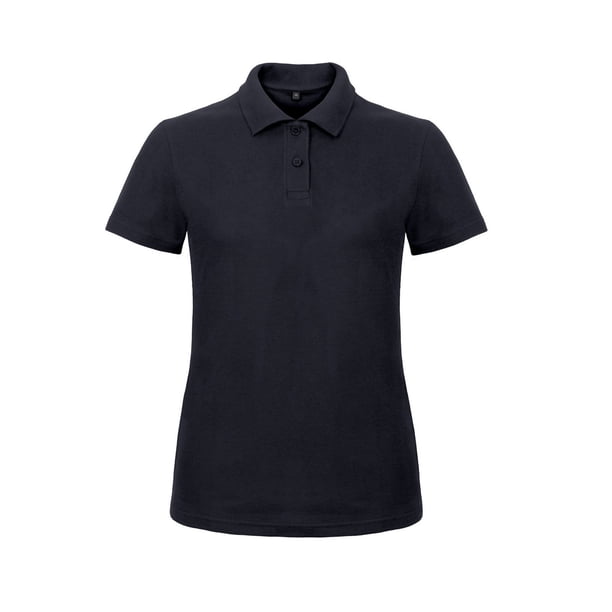 B&C- Polo de manga corta liso para mujer (Azul marino)