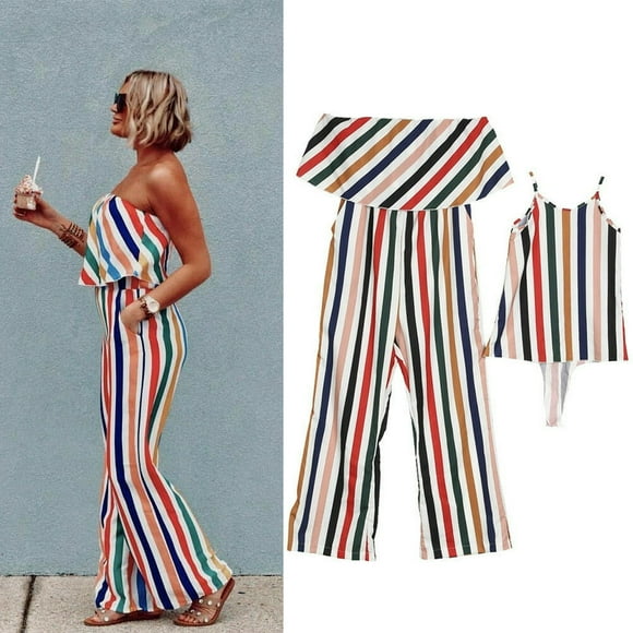 Family Matching Outfits Mother and Daughter Clothes dress Baby Girl Stripe Shirt