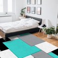 thumbnail image 7 of Rugs For Living Room, Grey White Teal Color Block Geometric Area Rug, Area Rug For Kids Room Bedroom Decor, Room Decor Aesthetic Comfy Carpet, Non-Shedding Modern Area Rugs, Washable Rug, 7 of 7