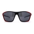 thumbnail image 2 of Xloop Mens Sport Wrap Around Rectangular Plastic Sunglasses Black Red, 2 of 4
