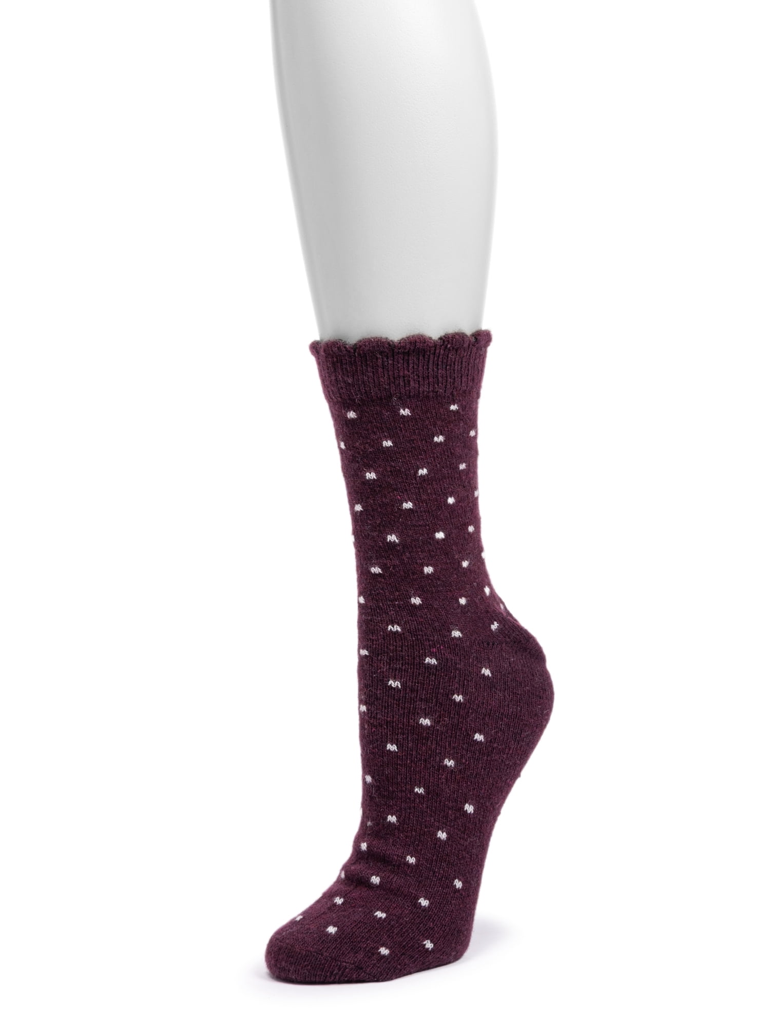 MUK LUKS Women's Wool Blend Crew Sock, 1-Pack, OSFM