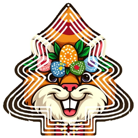 Colorful Metal Hanging Christmas Tree Wind Decorations – Vibrant Garden Spinners with Cheerful Patterns for Yard and Garden
