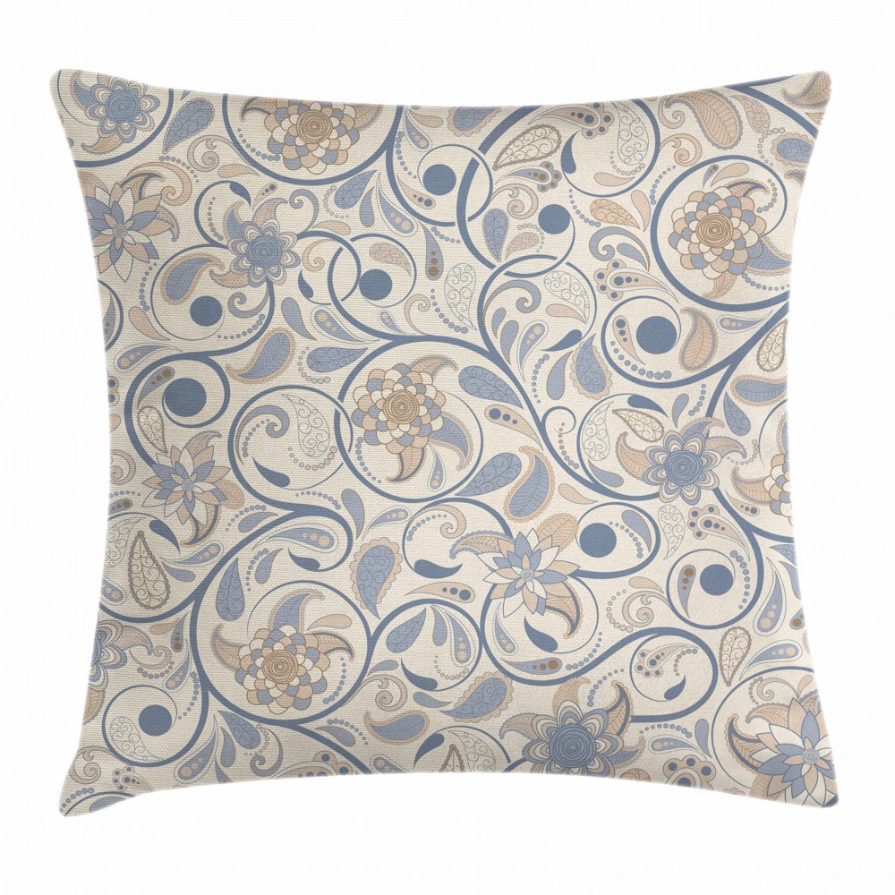 Vintage Throw Pillow Cushion Cover, Oriental Scroll with Swirling