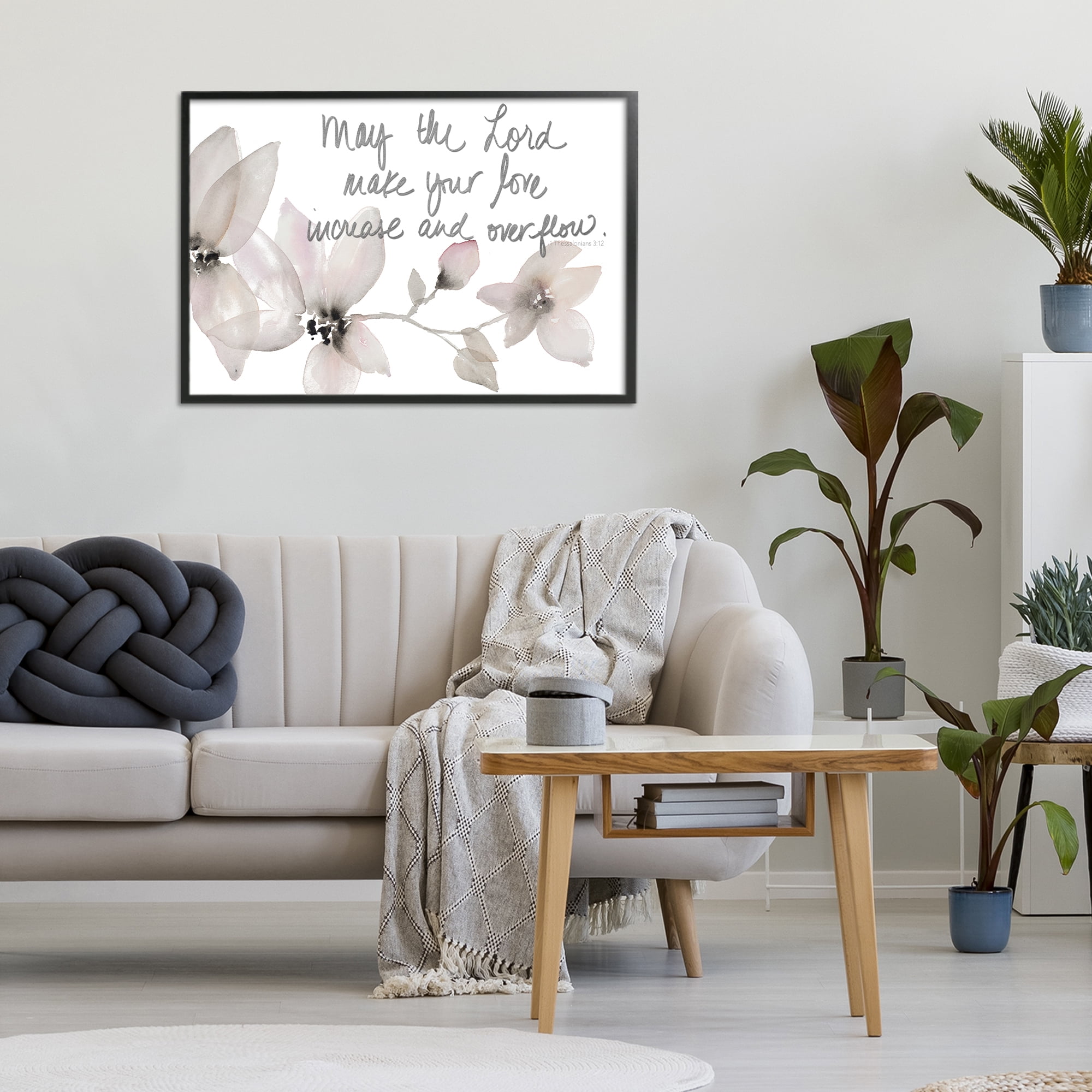 Stupell Industries Love Increase & Overflow Black Framed Giclee Art, design by Lanie Loreth