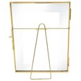 thumbnail image 5 of Isaac Jacobs 6x8, Antique Gold, Vintage Style Brass and Glass, Metal Floating Picture Frame Vertical with Locket Closure, for Photos, Art, More, Tabletop Display, 5 of 8
