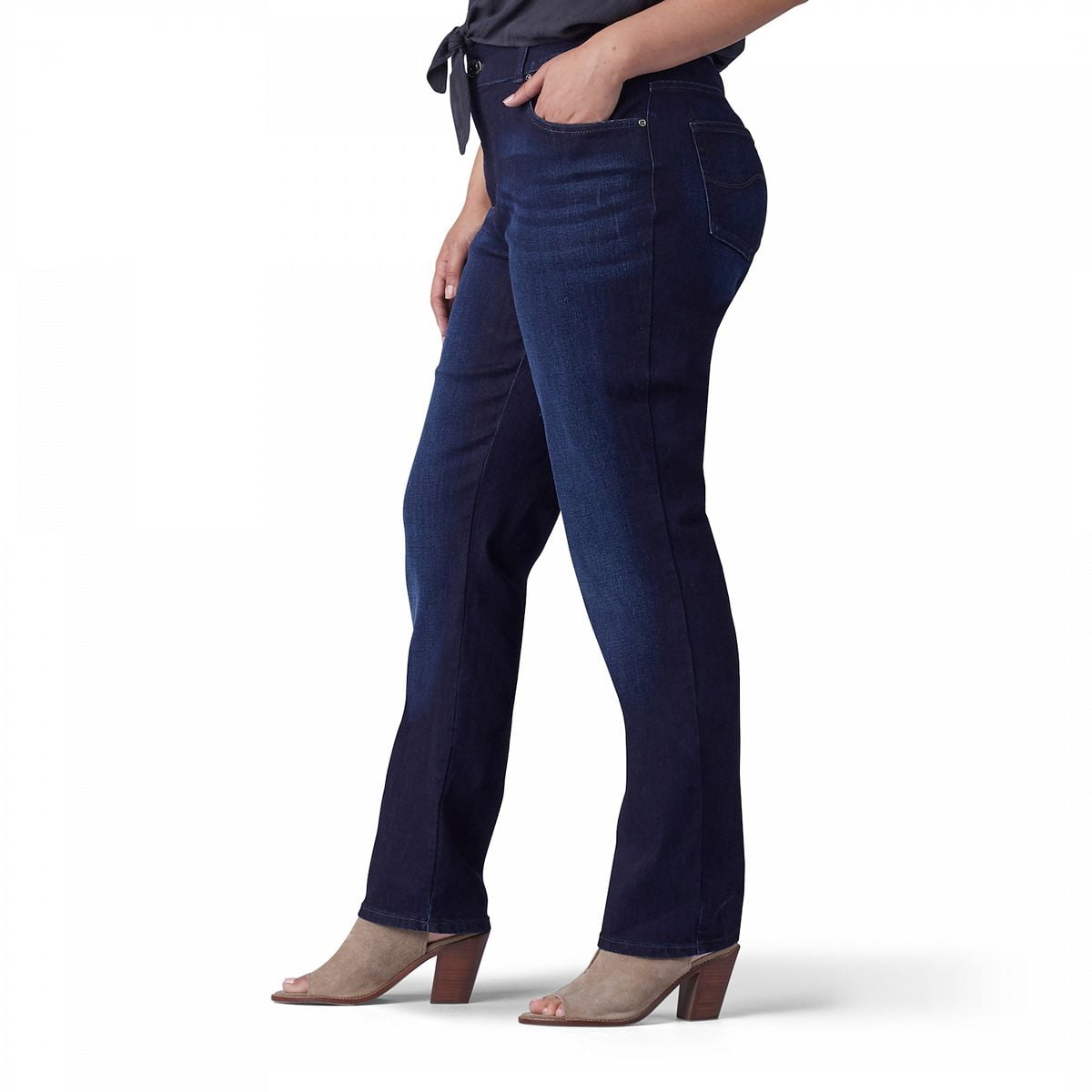 Lee Womens's Plus Stretch Relaxed Fit Straight Leg Jean