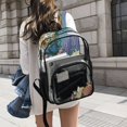 thumbnail image 6 of Large Clear PVC Backpack Heavy Duty See Through Backpack for Adults Work Travel, Sunflower Garden Printed 12L, 6 of 8