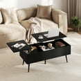 thumbnail image 2 of Gymax Lift Top Coffee Table w/ Split Top & 2 Hidden Compartments Tapered Metal Legs, 2 of 10