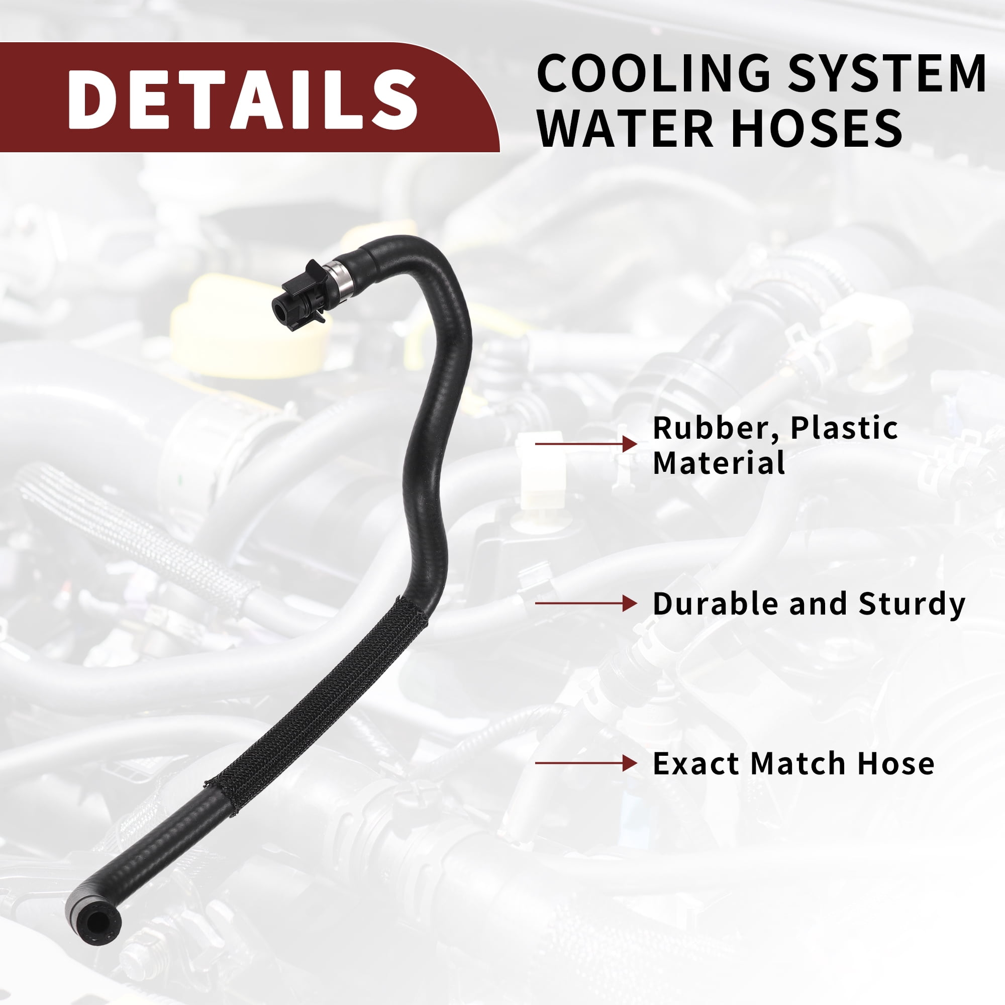 Unique Bargains Return Hose for for Ford Transit Engine Coolant Overflow Hose Black