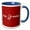 Blue/White, variant on 3drose, Mute Button with Text, 11oz Two-tone Blue Mug