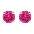 thumbnail image 2 of 14K White Gold 1/2 Cttw Lab Grown Pink Diamond 4-Prong Classic Solitaire Earrings (Pink Color, VVS2-VS1 Clarity), 2 of 8