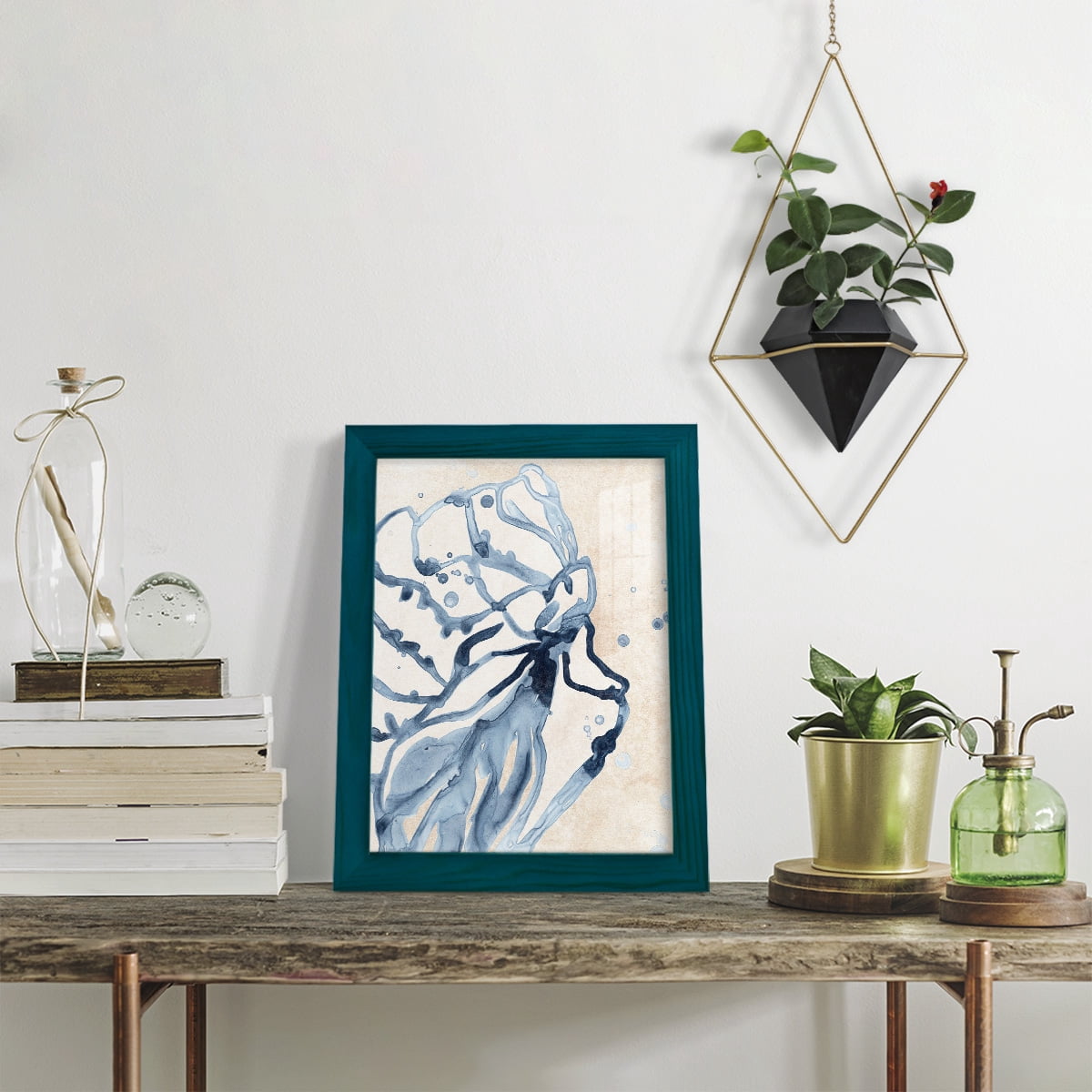 Water Shells I - Framed Print w/glass - Ocean Blue