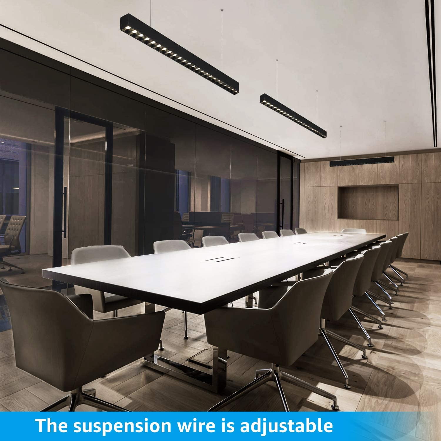 4 Pack 4FT LED Anti Glare Linear Light, 0-10V Dimmable, Commercial-grade Architectural Suspended Lighting Fixture, 4000K Cool White