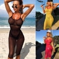 thumbnail image 1 of Women Summer Mesh Fishnet Bikini Cover Up Swimwear Bathing Beach Dress, 1 of 5
