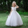 thumbnail image 2 of Vestido infantil, vestido de princesa, bordado, sin espalda, con lazo grande, vestido de niña de las flores, vestido de pasarela para anfitriona, 2 of 6