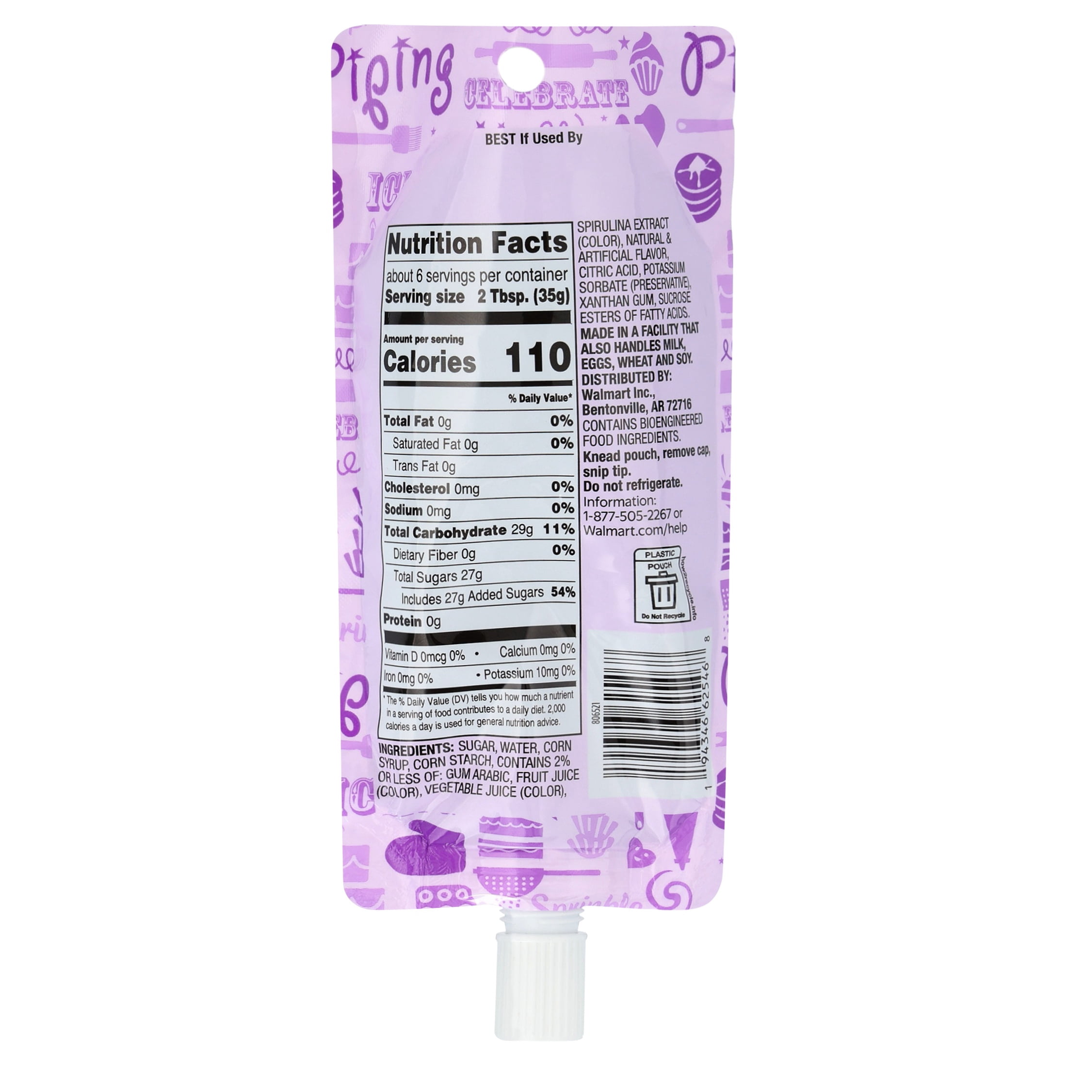 Great Value Cookie Icing, Purple, 7 oz