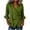 Army Green, variant on Women's Linen Tops Dressy Cotton 3/4 Ruffle Sleeve V-Neck Wrap Front Blouse Casual Loose Fit Boho Shirts White
