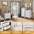 thumbnail image 3 of 2 Drawers Dresser for Bedroom, 26.42" H Metal Dresser & Chest of Drawers with Large Storage Space, Closet Dressers & Chests of Drawers for Living Room, Hallway, Entryway (White), 3 of 7