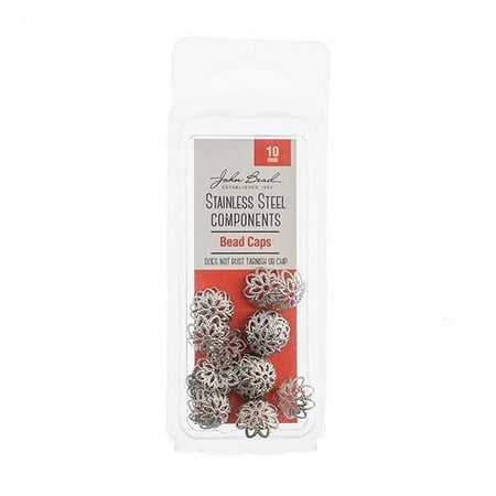 Stainless Steel Bead Cap 24/Pkg-10mm