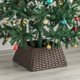 thumbnail image 6 of Foldable Christmas Tree Skirt Collar Basket, Ring Base Stand Cover, Rattan Plastic, 6 of 11