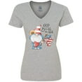 thumbnail image 3 of Inktastic God Bless the USA Gnome Women's V-Neck T-Shirt, 3 of 5