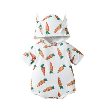 

Fozruso Toddler Boys Short Sleeve Cartoon Easter Prints Rompers Jumpsuits Sizes 0-3 Months