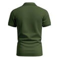 thumbnail image 4 of Blusa y camisa de manga corta con cuello vuelto para hombre, estilo informal, con bolsillos, botones, color block, cuello vuelto, versátil, de poliéster y manga corta., 4 of 6