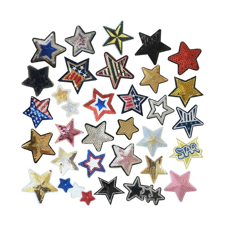 2pc/lot handmade sequin patches star for clothing DIY Sew on rhinestone  beaded patch embroidery applique floral parche ropa