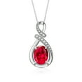thumbnail image 3 of RYLOS Matching Jewelry Sterling Silver Love Knot Set: Tennis Bracelet, Ring & Necklace. Gemstone & Diamonds, 7"-8" Wrist & 18" Chain, 9X7MM & 6X4MM Ruby July Birthstone; Size 10, 3 of 9