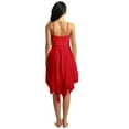 thumbnail image 2 of inhzoy Robe de Danse Lyrique pour Femmes en Chiffon Bretelles Spaghetti Asymétrique Robe de Bal Rouge TG, 2 of 8