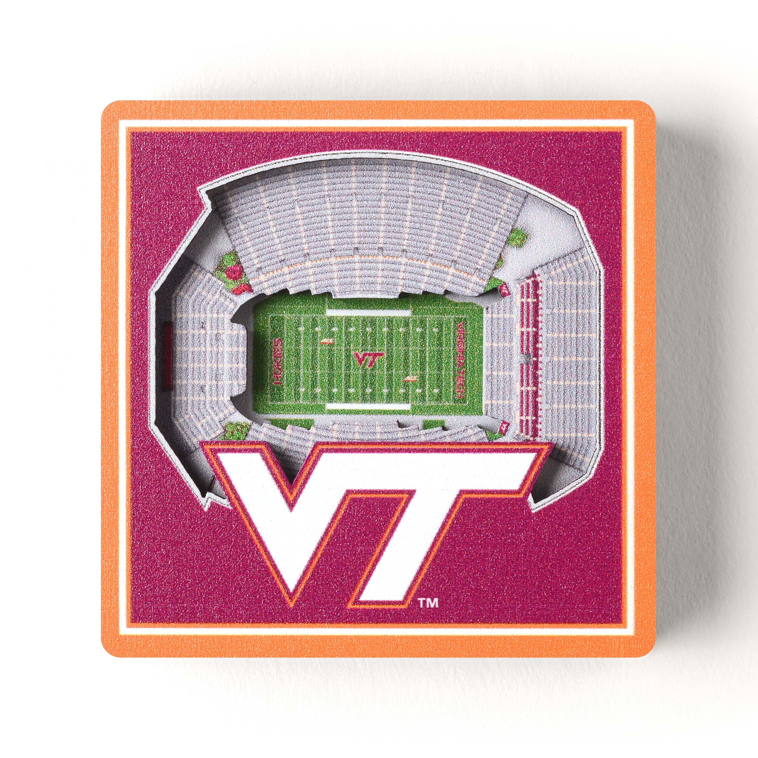YouTheFan NCAA Virginia Tech Hokies 3D StadiumView Magnet