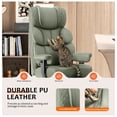 thumbnail image 3 of FASTES Office Chair, Big and Tall Office Desk Chair 400lbs Leather Gaming Chair with Footrest, Wide Ergonomic Executive High-Back Reclining Computer Chairs, Swivel Wheels and Lumbar Support, Green, 3 of 7