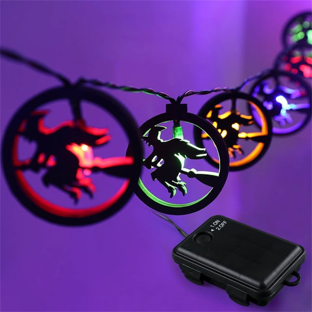 TIMIFIS Halloween Decorations Lights Halloween Decorations, New Version 10ft 20 LEDs Wooden String Lights With 4 Patterns, Battery Operated Halloween Lights Decor For Home Party Garden Indoor