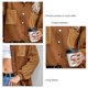 thumbnail image 5 of Chaqueta polar para mujer Caramel S con botones en la parte delantera, mangas de punto trenzado y bolsillo en el pecho, estilo abullonado largo, 5 of 6