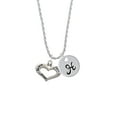 thumbnail image 2 of Delight Jewelry Silvertone Heart with 3 AB Crystals - Believe Faith Prayer Silvertone Script Initial Disc - H - Charm Necklace, 20"+3", 2 of 4