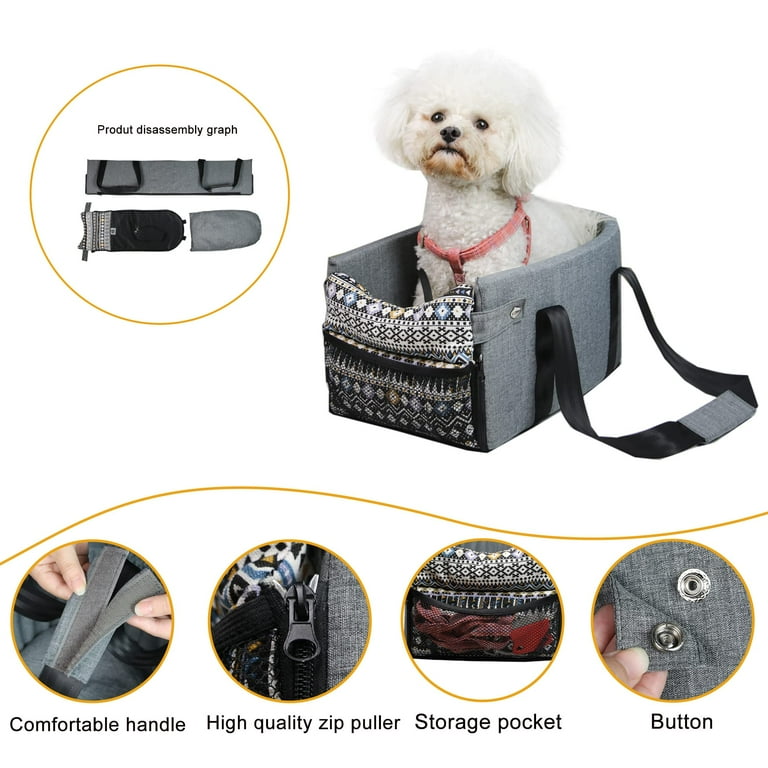 Center Console Dog Seat Dog Cat Booster Seat in Car Armrest