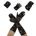 thumbnail image 2 of Unique Bargains 1 Pair Sunblock Mittens Rose Long Sun Block Driving Gloves for Women Black, 2 of 5
