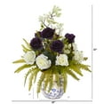 thumbnail image 2 of Nearly Natural Rose, Thistle and Grass Artificial Arrangement in Vase, 2 of 2