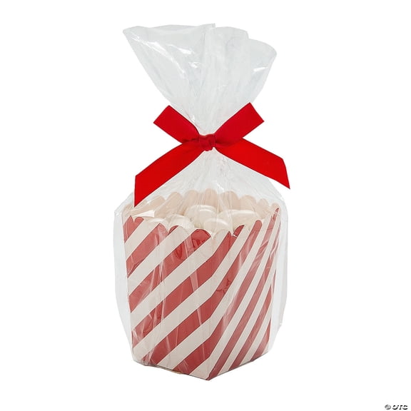 Red & White Striped Treat Box Kit for 48