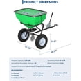 thumbnail image 5 of Memoryfield 125lb Tow Broadcast Spreader, Auto-Stop Dual Impeller, 30 Settings, for ATV/UTV Mower Fert/Seed, Green, 5 of 7