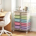thumbnail image 2 of Costway 15-Drawer Art & Craft Rolling Storage Cart Mobile Cart wirh Colorful Drawers & Metal Frame Icecream Multicolor, 2 of 11
