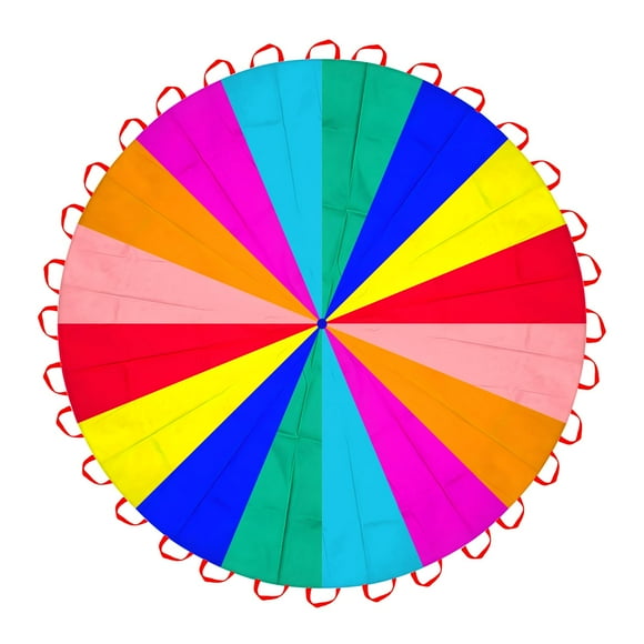 Paracaídas AMYESE Rainbow Play Team Game de 7 m con 32 asas
