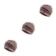 thumbnail image 4 of Thinsony Tuque Hijab Imprimé Floral Foulard Turban Mode Couvre-Chef Protection des Oreilles Femmes Bonnets de Nuit Coiffage Bonnet Rose Rouge Rayé 3 Ensembles, 4 of 6