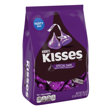 Hershey's Kisses Special Dark Mildly Sweet Chocolate Candy, 38.4