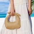thumbnail image 2 of CAILDANL Straw Clutch Purse Bow Summer Beach Bag Dumpling Evening Handbag, 2 of 8
