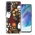 thumbnail image 1 of MUNDAZE Samsung Galaxy S21 FE Spooky Season Fall Autumn Flowers Ghosts Skulls Halloween Double Layer Phone Case Cover, 1 of 3