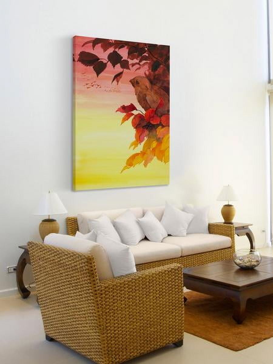 "Nested Bird" Painting Print on Wrapped Canvas