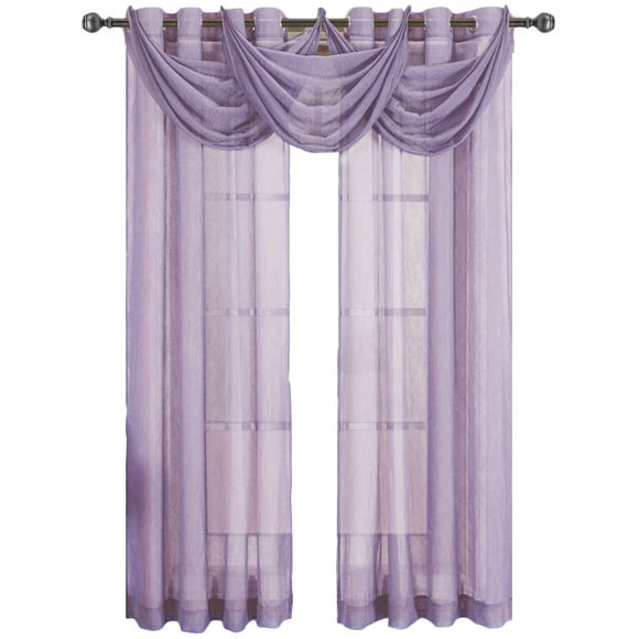 Royal Hotel Literie Abri Lavande Œillet Panneau de Rideau Transparent Écrasé 1 Pce Seulement, 50x96 Pouces