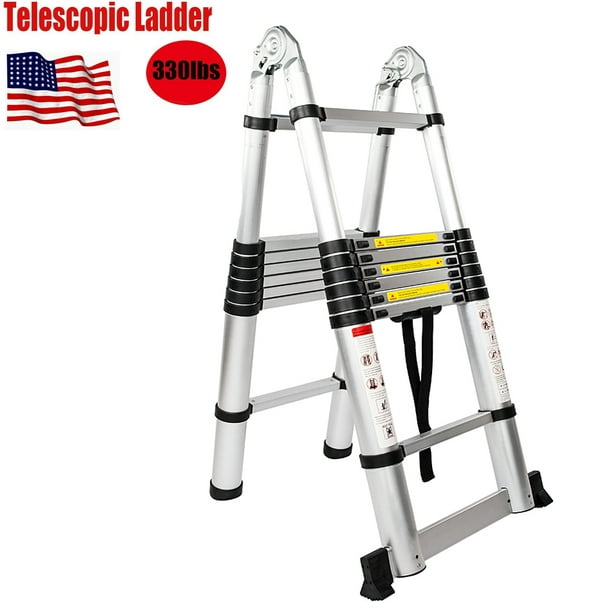 Aluminum Extension Ladder, 16.5ft Heavy Duty Telescoping Extension